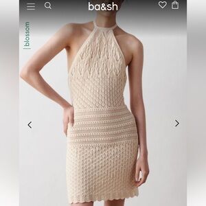 NEW ba&sh Crochet Halter Dress